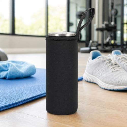Premium Neoprene Water Bottle Carrier Bag 3 Pack, Insulated Portable Sleeve Cover with Durable Handle, Compatible with 18.5 oz Glass and Stainless Steel Bottles for Hiking, Gym, Travel — view 6