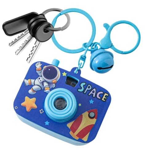 Mini Camera Keychain Projector Space Astronaut LED Projector Backpack Decor