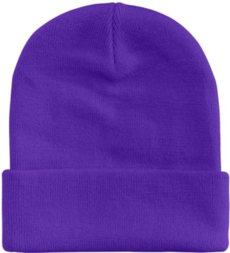 ATNKE LED Lighted Beanie Cap,USB Rechargeable Running Hat Ultra Bright 4 LED Waterproof Light Winter Warm Gifts for Men and Women/Purple — view 4