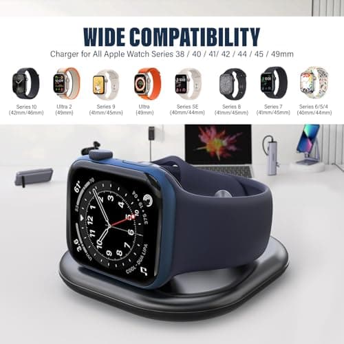 KTEBO Apple Watch Charger, Foldable Magnetic USB-C Charging Stand & Cable — view 5