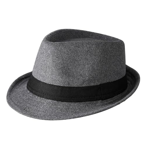TINAYAUE Men's Gentleman Hat Mid-Elderly Fedora Hat Winter Warm Trilby Hat Old Man Elegant Woolen Hats Outdoor Travel Party Top Hat Birthday Gift for Dad Grandpa Panama Jazz Cap