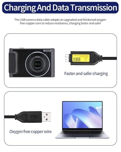 USB Charger for Samsung Digital Camera Data Sync SUC Cable for ES Series — view 5
