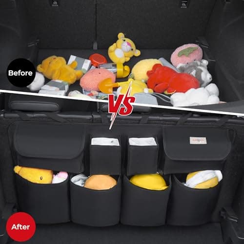 SURDOCA Car Boot Organiser Hanging, 8 Fabric Pockets, Oxford Storage XL — view 4