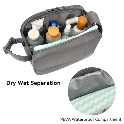 Voova Hanging Travel Toiletry Bag for Men and Women, Grey — view 3