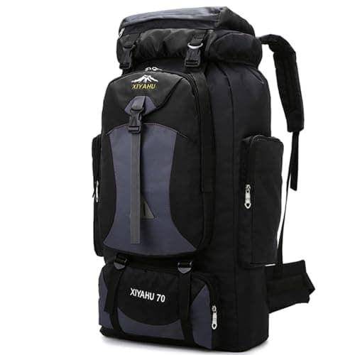 Lawaia 70L Hiking Expedition Backpack Camping Large Walking Waterproof Rucksack for Men Womens Lightweight Survival Sports and Outdoors Travelling Daypack Luggage Touring Cycling Bag