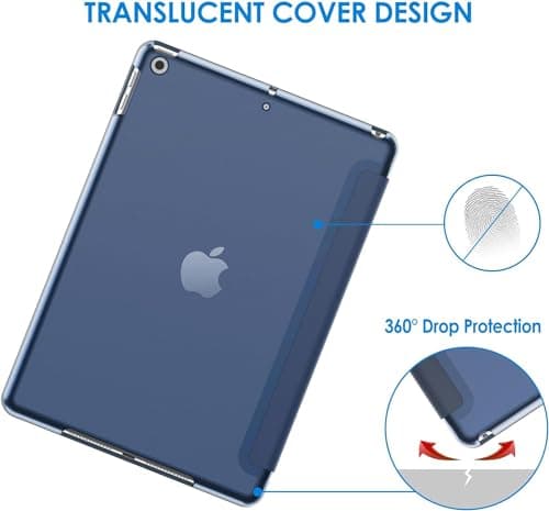 For Apple iPad 10.2 inch 9th/ 8th/ 7th Generation, Smart Magnetic Stand Case, Leather Cover with Magnetic Closure, Anti-Scratch and Lightweight Case (2021/2020/2019) (Blue) — view 3
