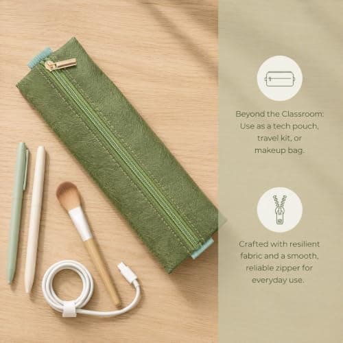 Koilife Waterproof Notebook Pencil Case with Olive Green Elastic Strap — view 6