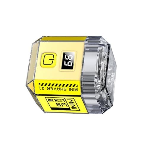 Portable Electric Shaver for Men with Digital Display, Yellow — view 6
