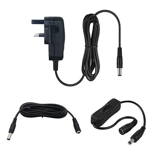 myVolts 12V power supply adaptor compatible with Equilibrium Therapy Pad (Black or Navy) Massage Pad - UK plug - with Extension and Inline Switch