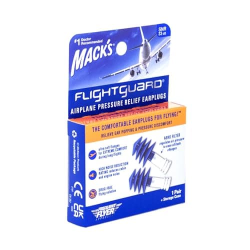 Mack’s Flightguard Airplane Pressure Relief Earplugs – 26dB NRR, 33dB SNR – Comfortable, Safe, Travel Ear Plugs for Flying Air Pressure Ear Pain, Ear Popping and Noise Reduction — view 2