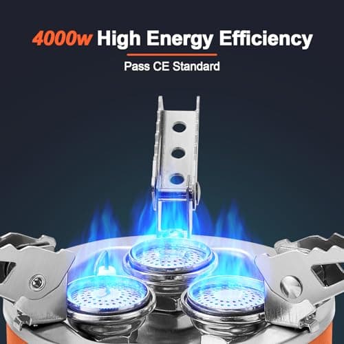 Odoland 4000W Camping Stove, Windproof Adjustable Lightweight Backpacking Gas Stoves, Portable Camp Propane Burner with EVA Box for Outdoor Camping Hiking — view 2