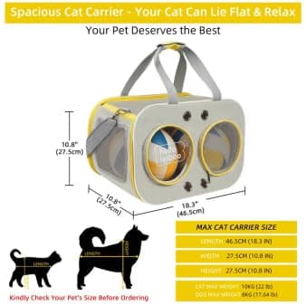 Large Cat Carrier up to 9 kg, Soft-Sided Foldable Pet Travel Bag — view 2