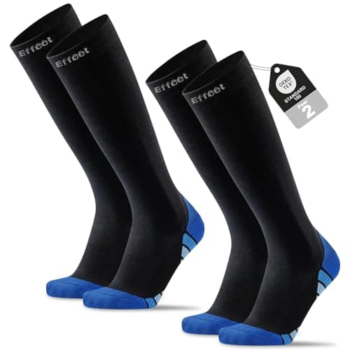 Effeet Compression Flight Socks for Men & Women, 2 Pairs, Cushioned