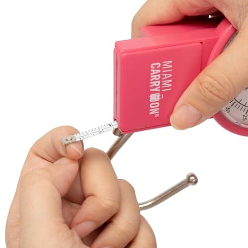 Mechanical Luggage Scale with Tape Measure, Up to 75 Pounds (Pink) - Lift Slowly — view 2