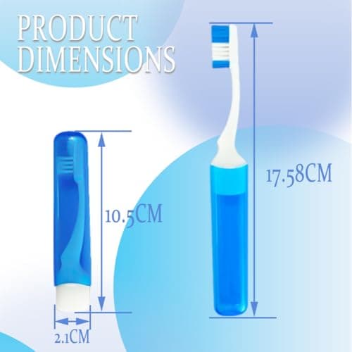 XFentech 4 Pieces Travel Toothbrush - Portable Toothbrush with Soft Bristles, Camping, Travel Mini Folding Toothbrus for Children Adult Oral Care (Pink, Blue, Green, Orange) — view 5