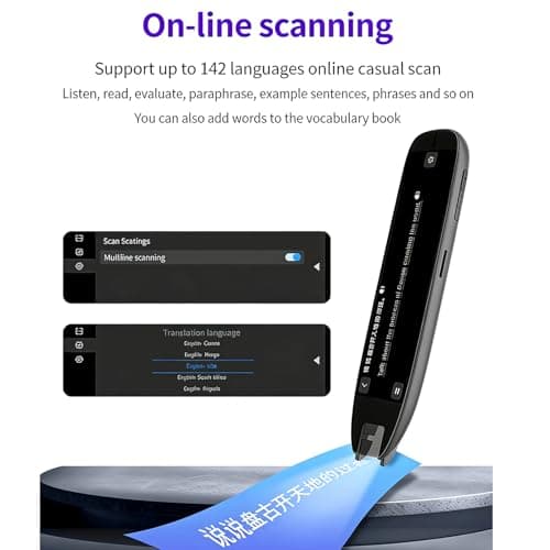 Scan Reader Pen for Dyslexia - 142 Language Translator with Real-Time Text-to-Speech & Scan to Text - Portable Reading Pen Smart Reading Aid for Elderly, Kids & Students — view 5