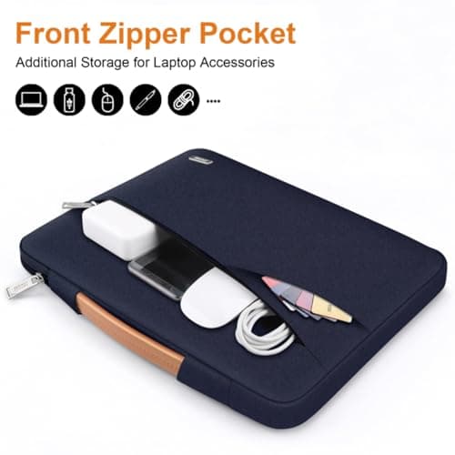 TECOOL 13.3 Inch Laptop Sleeve Protective Case with Handle and Pockets — view 4