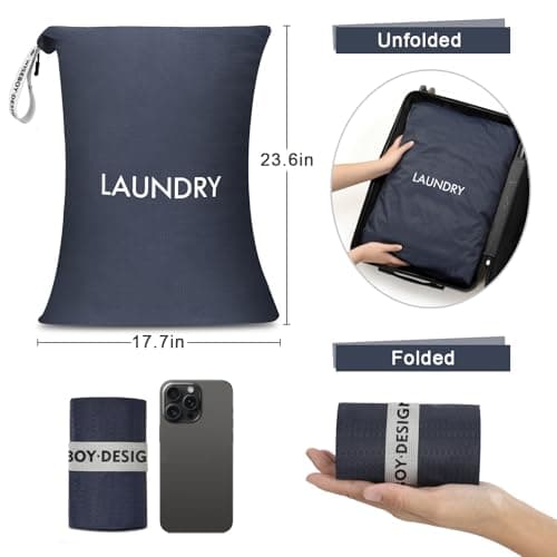 WiseBoy Travel Laundry Bags with Zips, 2 Pack Dirty Laundry Bag for Travel — view 2