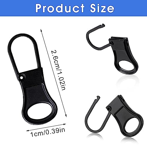 Ouligay 6pcs Replacement Zipper Pull Tabs - Detachable Metal Extender and Repair Kit for Jackets, Jeans, Pants, Coat, Backpacks, Luggage, Suitcase, Purse — view 2