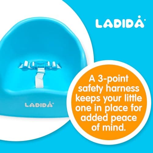 LADIDA Portable Booster Seat, Travel High Chair, Suitable for Feeding and Dining (Blue) 417 — view 4