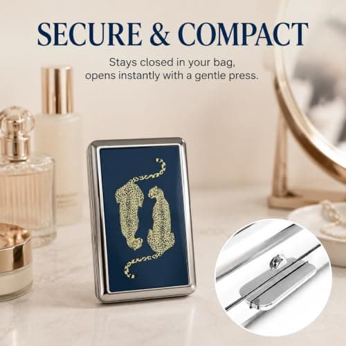 Cuxawamiyo Vintage Metal Cigarette Case with Snap Button Slim Cigarette Box Card Holder Wallet for Travel and Daily Use — view 5