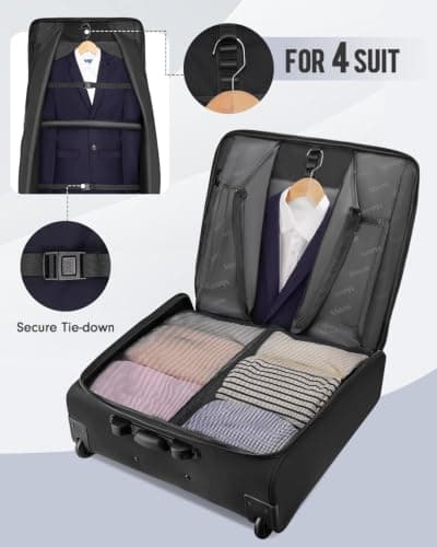 MATEIN Rolling Suit Carrier with 2 Packing Cubes, Wheeled Garment Bag — view 2