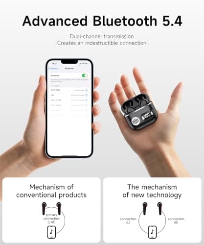 CoolJumper Wireless Earbuds 2026 Sport Bluetooth Headphones Stereo Earphones with ENC Mic Wireless Earphones In Ear Earbuds with Dual LED Display, 48H Playtime, Running Headphones IP7 Waterproof — view 5