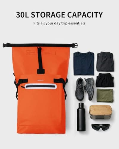 ECOHUB 30L Ultra-Light TPU Dry Bag Waterproof Backpack for Kayaking — view 6