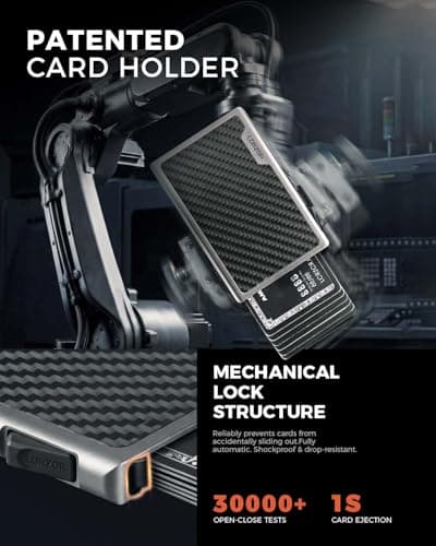 LORZOR Minimalist Wallet Slim in Military-Grade Carbon Fiber, Card Wallet Men with Removable Money Clip, Credit Card Holder RFID Blocking, Smart Wallets Small Design for 7 Cards, Gift — view 4