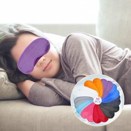 QSZHSL 30 Pack Sleep Eye Mask for Men Women, Eye Cover Sleep Mask Blindfold Sleeping Masks, Pack Sleeping Blindfold Eye Shade Cover for Travel, Plane, Hotel, Party, Games — view 6
