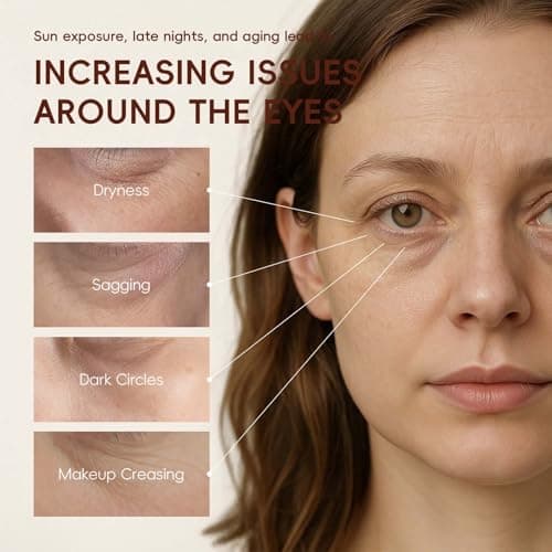 Rice Under Eye Cream & Gel Eye Mask Set – Lightweight Roll-On Rice Eye Cream + Under Eye Gel Patches for Dark Circles, Puffiness & Fine Lines – Gentle Eye Mask Skincare for Sensitive Skin 4Pcs — view 3