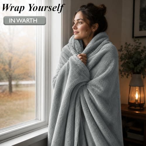 BedLooms Fleece Blanket Silver Single 130x150 cm, Throws for Sofas and Beds — view 4