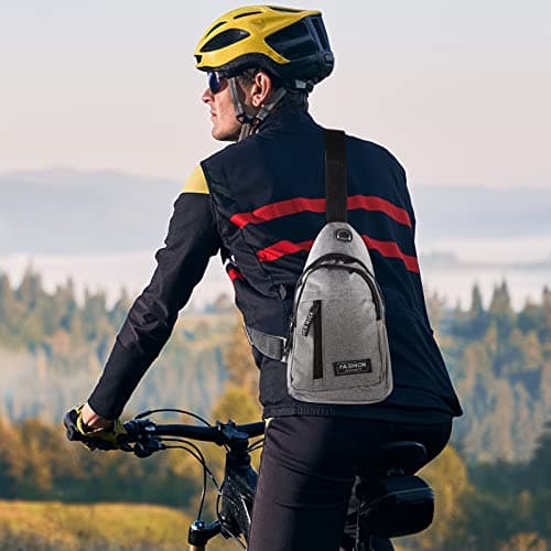 Yafe Small Shoulder Backpack, Lightweight Nylon Rucksack Bag, Grey — view 6