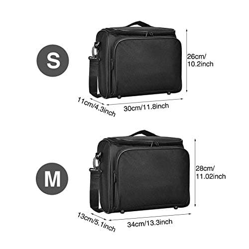 Laluky Video Projector Case - Zipper Closure Organizer With Shoulder Strap, Shock Resistant Travel Bag (Size: M) — view 3
