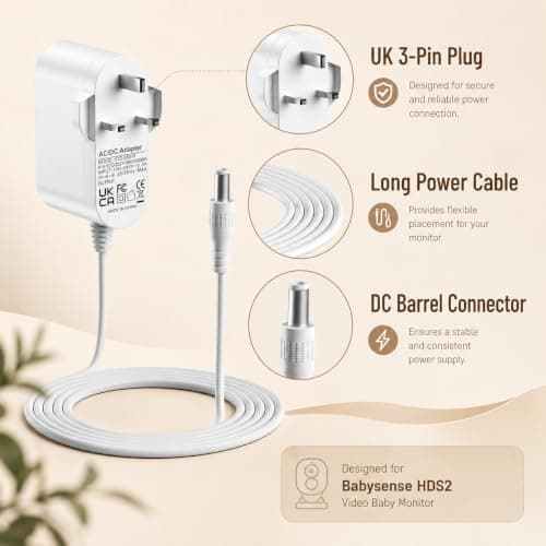 5V Charger Compatible with Babysense HDS2 Video Baby Monitor Power Supply Replacement Power Adapter Charging Cable — view 6