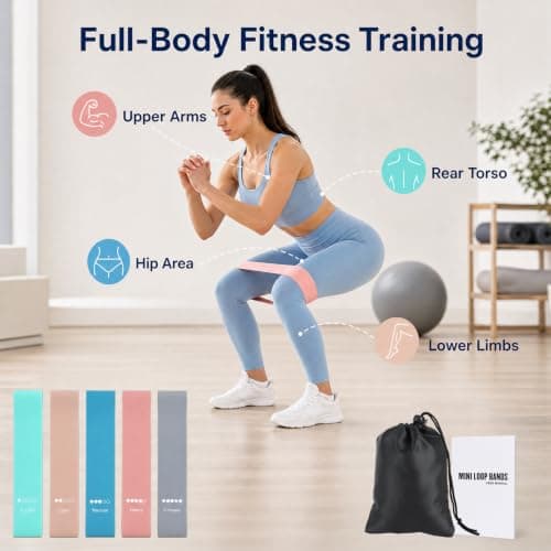 5Pcs Resistance Loop Bands, Macaron Colors, Glute Training for Men Women — view 4