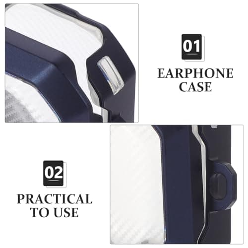 Hemobllo Wireless Headset Protective Case Earbud Case Carbon Fiber Travel Earphone Holder Compatible Buds — view 5