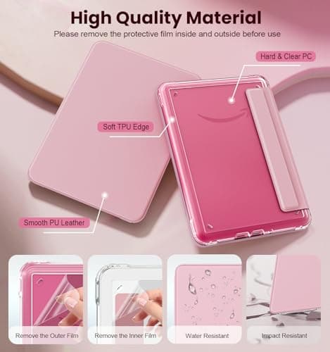MoKo Magnetic Case for 7" Kindle Paperwhite 12th Gen& Colorsoft, Pink — view 6
