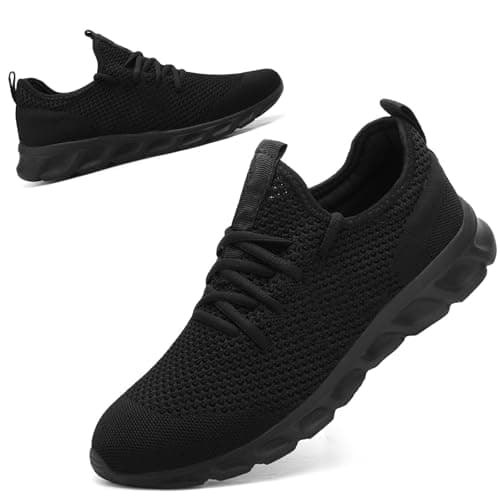 Womens Trainers Running Shoes Ladies Walking Slip on Shoe Black Size 4