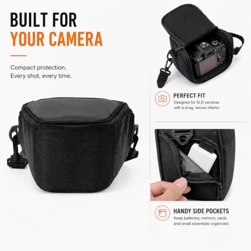 SEPSCO Camera Bags & Cases, DSLR Camera Sling Bag Large Capacity Shockproof Waterproof Adjustable Shoulder Triangle Compatible for Canon, Nikon, Fuji, Panasonic, Sony (Black) — view 4