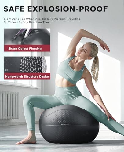 HAPBEAR Exercise Ball 65cm and Yoga Wheel Set, Yoga Ball for Core Training — view 2