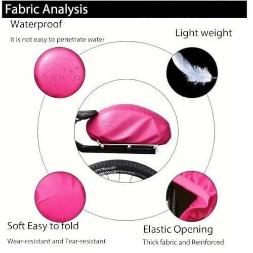 VAOLOAV Rain Cover for Bicycle Basket Rain Cover Bicycle Bag Luggage Rack 5L - 20L Waterproof Pink — view 2