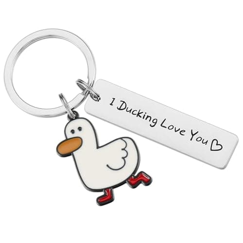 I Ducking Love You Keyring,Cute Duck Gift for Couples,Metal Duck Keyring for Valentine's Day Birthday Christmas Anniversary,I Love You Gift for Boyfriend Girlfriend Him Her