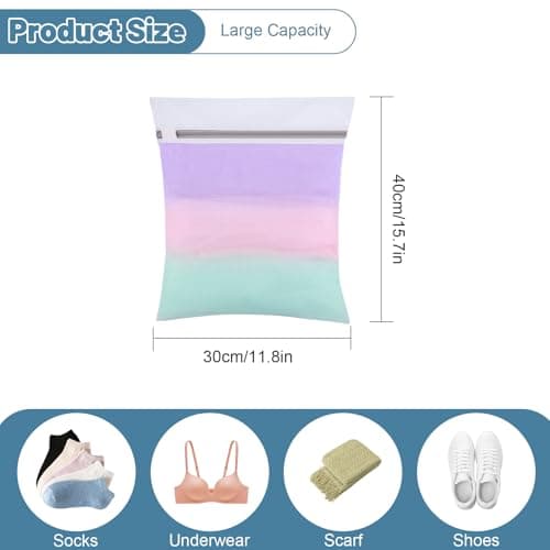 Dntorx 2 PCS Mesh Laundry Bags with Zips,Fine Laundry Bags 30 x 40 cm, S — view 2