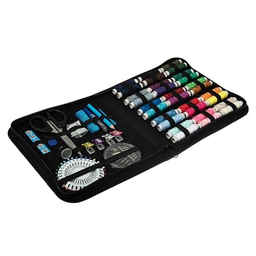 Trimits Premium Sewing Kit - Travel Case Sewing Supplies for Adults, Beginners, DIY, Home, Emergency, Button Repair & Clothing Fixes w/Thread Needles Scissors Tape Buttons & More - 22.5 x 20 x 3.5cm — view 4