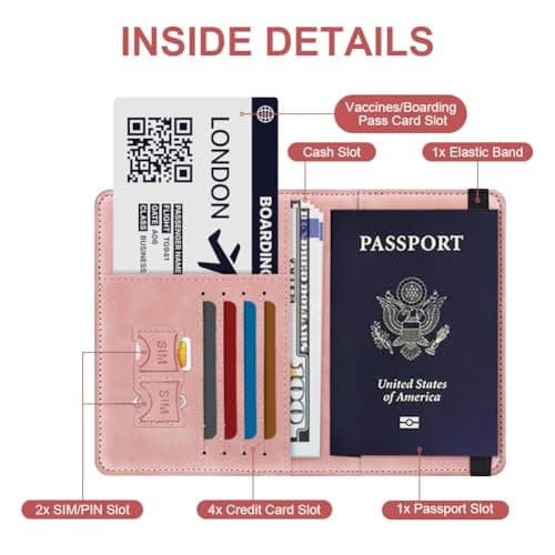APXEL Passport Cover and Suitcase Tag Set, PU Leather Passport Covers — view 4