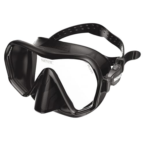 SEAC Pura – Frameless Single-Lens Silicone Diving Mask | Antifog Low Volume Mask for Diving and Snorkeling with 3D Buckle, Black — view 2
