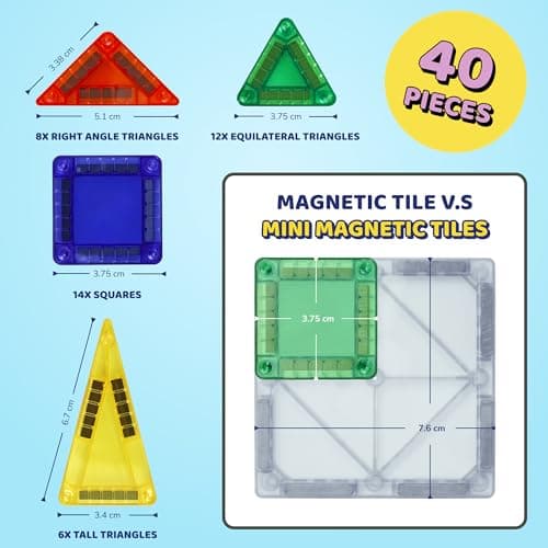 Science Kidz 40-Piece Mini Magnetic Tiles Travel Set With Storage Tin — view 4