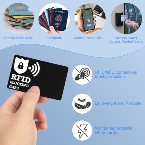 DiULi RFID/NFC Blocking Card 6 Pack, Ultra Thin Credit Card Protector for Wallets, Anti-Theft NFC Blocker for Contactless Debit Cards, Bank Card Protection for Wallets, Identity Document,Passport etc — view 5