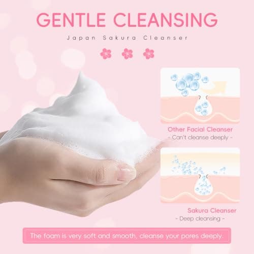 Sakura Skincare Set for Teens, Cleanser, Serum & Face Moisturiser — view 2